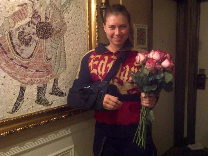 Vera Zvonareva after shoulder surgery     